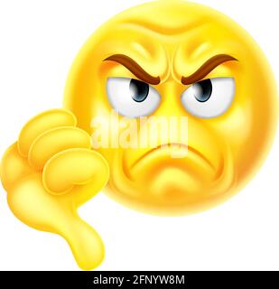 Thumbs down dislike Emoticon Emoji Cartoon icona Illustrazione Vettoriale