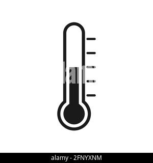 Icona del termometro. Strumento di misurazione. Termometro per agenti atmosferici silhouette nera. Dispositivo medico. Illustrazione vettoriale isolata in bianco. Illustrazione Vettoriale