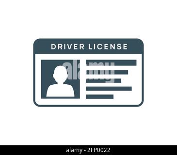 Icona della patente di guida. Licenza vettoriale scheda id conducente. Identificazione delle foto delle identità dell'unità Illustrazione Vettoriale