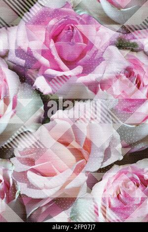 Disegno di fiori immagine di illustrazione 3D uso per le piastrelle di ceramica di parete e carta da parati Foto Stock