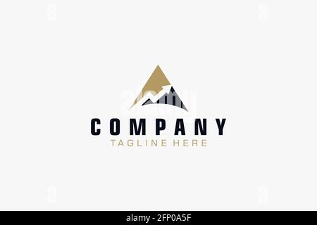 Lettera iniziale astratta LOGO A. Utilizzabile per logo aziendali, tecnologici e di branding. Modello di progettazione di logo vettoriali piatti. Illustrazione Vettoriale