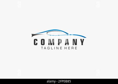 design del logo automobilistico di corse automobilistiche sportive Illustrazione Vettoriale