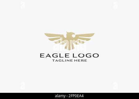 logo con l'icona del design dell'illustrazione vettoriale eagle. Illustrazione Vettoriale