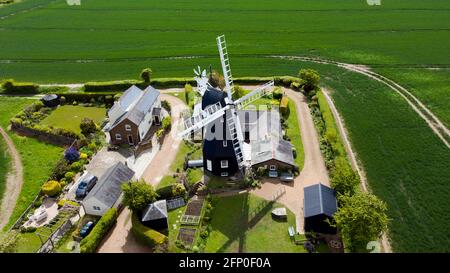 Veduta aerea del Mulino a vento di Ripple, Ringwill, Kent, Foto Stock