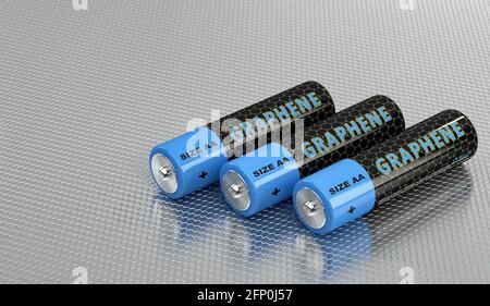 Batterie generiche in grafene. Rendering 3D Foto Stock