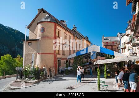 Il piccolo borgo medievale di Peone, il Parco Nazionale del Mercantour, Haut-Var, Alpes-Maritimes (06), Provence-Alpes-Côte d'Azur regione, Francia Foto Stock