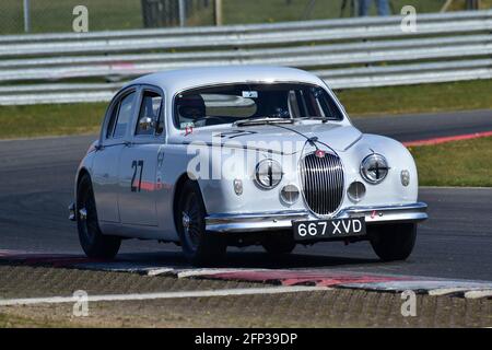 Simon Aldridge, Jaguar Mk1, Ecurie Classic Racing, Historic Sports Car Club, HSCC, Jim Russell Trophy Meeting, aprile 2021, Snetterton, Norfolk, Great Foto Stock