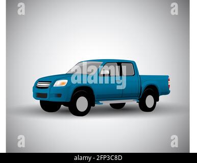 Cartone animato Vector car, furgone cargo, pick-up Foto Stock