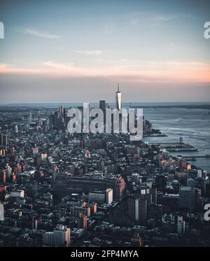 Skyline arial New York City Manhattan Foto Stock