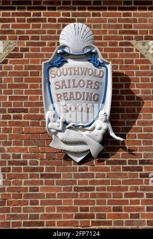 southwold sailors sala lettura emblema southwold suffolk inghilterra Foto Stock