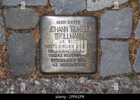 Johann Wilhelm 'Rukeli' Trollmann (nato il 27 dicembre 1907 in Wilsche vicino a Gifhorn, † 1944 nel campo Wittenberge del Neuengamme campo di concentramento Foto Stock