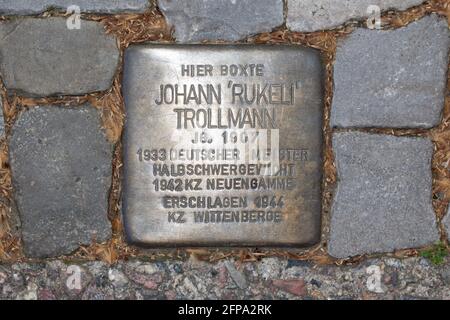 Johann Wilhelm 'Rukeli' Trollmann (nato il 27 dicembre 1907 in Wilsche vicino a Gifhorn, † 1944 nel campo Wittenberge del Neuengamme campo di concentramento Foto Stock