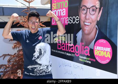 Roma, Lazio. 20 maggio 2021. Conferenza stampa per presentare la candidatura al primario di centro-sinistra per la carica di Sindaco di Roma di Imma Battaglia, 20 maggio 2021. Fotografo01 Credit: Agenzia fotografica indipendente/Alamy Live News Foto Stock