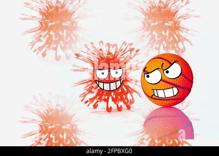 Il basket è arrabbiato al Coronavirus Foto Stock