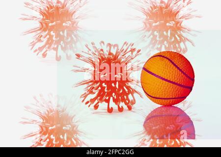 Basket e il Coronavirus Foto Stock