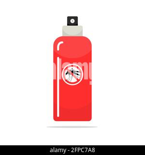 Zanzara insetto reppelent bottiglia icona. Spray anti-insetti e zanzare Illustrazione Vettoriale
