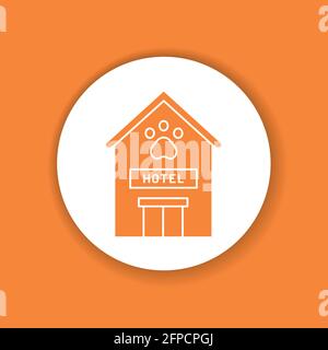 Icona glifo colore hotel animale. Pittogramma per pagina web, app mobile, promo. Elemento di progettazione GUI UI UX. Tratto modificabile Illustrazione Vettoriale