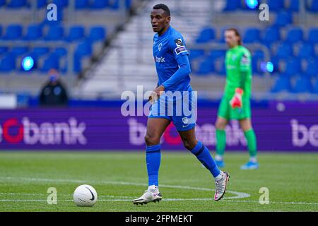 Genk, Belgio. 20 maggio 2021. GENK, BELGIO - MAGGIO 20: Jhon Lufumi del KRC Genk durante la partita della Jupiler Pro League tra il KRC Genk e il Royal Antwerp FC alla Luminus Arena il 20 maggio 2021 a Genk, Belgio (Foto di Joris Verwijst/Orange Pictures) Credit: Orange Pics BV/Alamy Live News Foto Stock