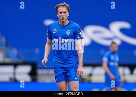 Genk, Belgio. 20 maggio 2021. GENK, BELGIO - MAGGIO 20: Kristian Thorstvedt di KRC Genk durante la partita della Jupiler Pro League tra il KRC Genk e il Royal Antwerp FC alla Luminus Arena il 20 maggio 2021 a Genk, Belgio (Foto di Joris Verwijst/Orange Pictures) Credit: Orange Pics BV/Alamy Live News Foto Stock