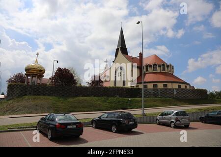 St. Jadwiga Śląska in Zgorzelec - eine Römisch-katholische Gemeinde des Dekanats Zgorzelec in der Diözese Legnica . St Hedwig Kirche Foto Stock