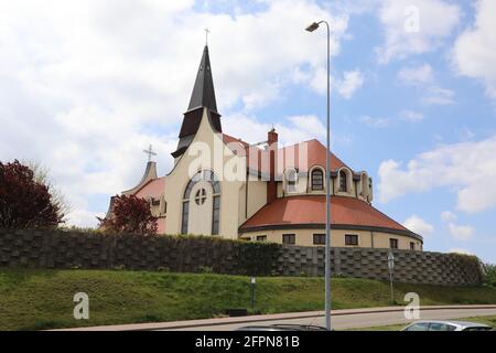 St. Jadwiga Śląska in Zgorzelec - eine Römisch-katholische Gemeinde des Dekanats Zgorzelec in der Diözese Legnica . St Hedwig Kirche Foto Stock