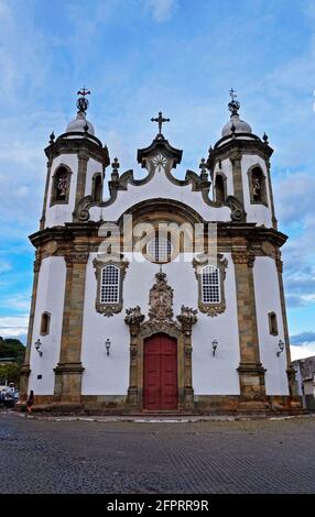 Chiesa barocca a Sao Joao del Rei, Minas Gerais, Brasile Foto Stock