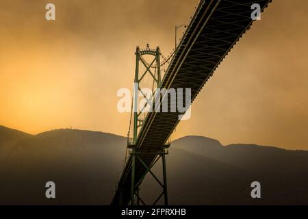 Il Lions Gate Bridge di Vancouver, Cananda Foto Stock
