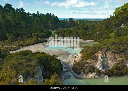 Vista su Kaingoroa, Isola del Nord, Nuova Zelanda Foto Stock