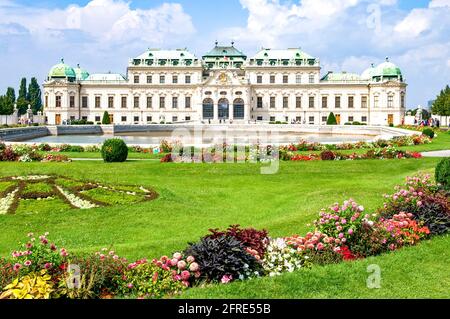 Il Palazzo del Belvedere di Vienna, Austria Foto Stock