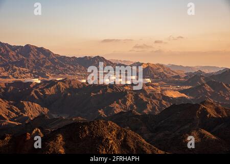 Marte come il paesaggio, Shlomo montagna, Eilat Israele. Distretto meridionale. Foto di alta qualità Foto Stock