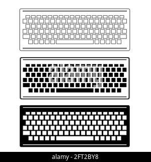 Icona della tastiera del computer isolata su sfondo bianco. Pulsanti del PC. Parte del desktop Illustrazione Vettoriale