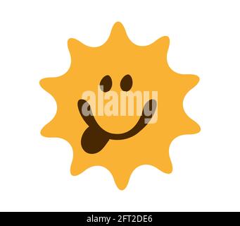 Sole sorridente. Leccare con gusto Illustrazione Vettoriale