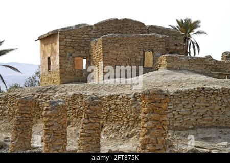 Casa di argilla e fango, abbandonato, Israele Foto Stock