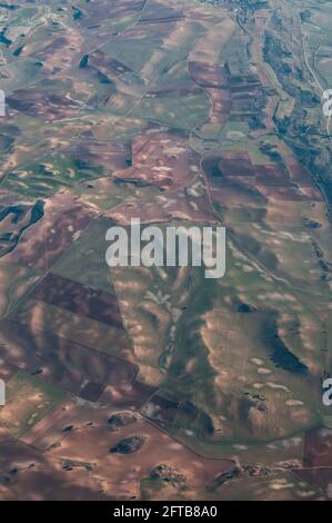 tiro aereo, aereo, natura, terra, montagne, Pianura, paesaggio, Spagna Foto Stock