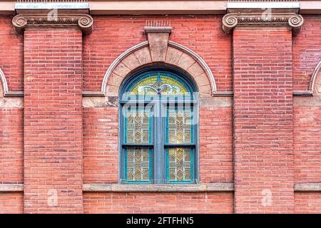 Architettura in stile coloniale della Massey Music Hall, un edificio storico e un punto di riferimento nazionale a Toronto, Canada Foto Stock