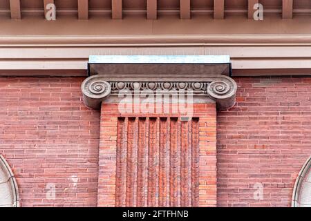 Architettura in stile coloniale della Massey Music Hall, un edificio storico e un punto di riferimento nazionale a Toronto, Canada Foto Stock