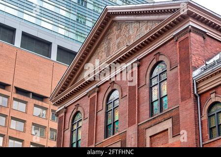 Architettura in stile coloniale della Massey Music Hall, un edificio storico e un punto di riferimento nazionale a Toronto, Canada Foto Stock