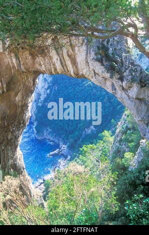 Capri, ponte naturale, Italia Foto Stock