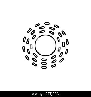 Sole, icona vettoriale del contorno estivo. Icona della linea estiva e del vettore solare. Illustrazione Vettoriale