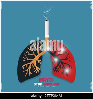 Concetto di Giornata mondiale del tabacco. Illustrazione Vettoriale