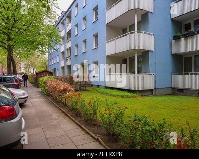 Housing Complex Falkenried 64 in ex deposito di tram e workshop ad Amburgo-Hoheluft-Ost, Germania, Europa Foto Stock