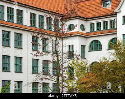 Grund und Sradtteilschule Eppendorf ha costruito 1907 dyAlbert Erbe, Löwen St.,58 ad Amburgo-Hoheluft-Ost, Germania, Europa Foto Stock