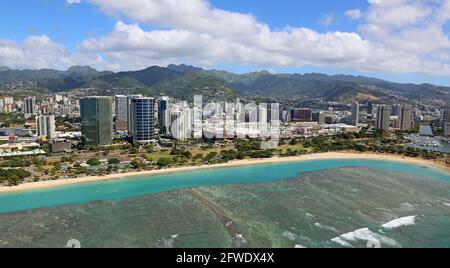 Spiaggia di Ala Moana - Honolulu, Oahu, Hawaii Foto Stock