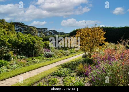 Herbaceous flowerbed, Coombe Cottage, Coldstream, VIC, Australia Foto Stock