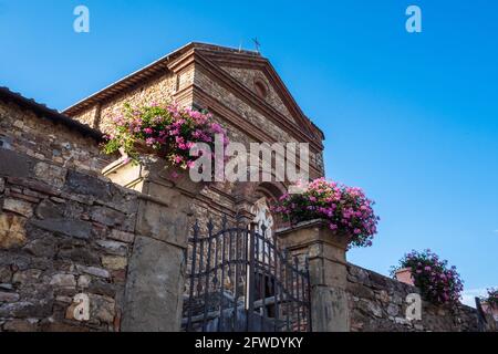 Chiesa cattolica di Santa Maria a Panzano in Chianti, Toscana, Italia Foto Stock