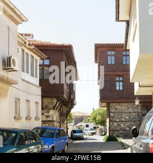 Frammento della città vecchia di Sozopol, Bulgaria. Foto Stock