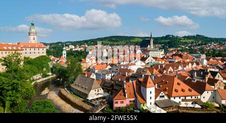 Città vecchia di Cesky Krumlov, Boemia, Czechia Foto Stock