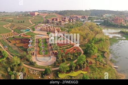 Vista aerea del parco Dongfengyun a Mile, Yunnan - Cina Foto Stock