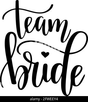 Team bride vettoriale hen party, bachelorette wedding design Illustrazione Vettoriale