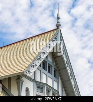 Particolari saggi architettonici di un edificio a Southampton, NY Foto Stock